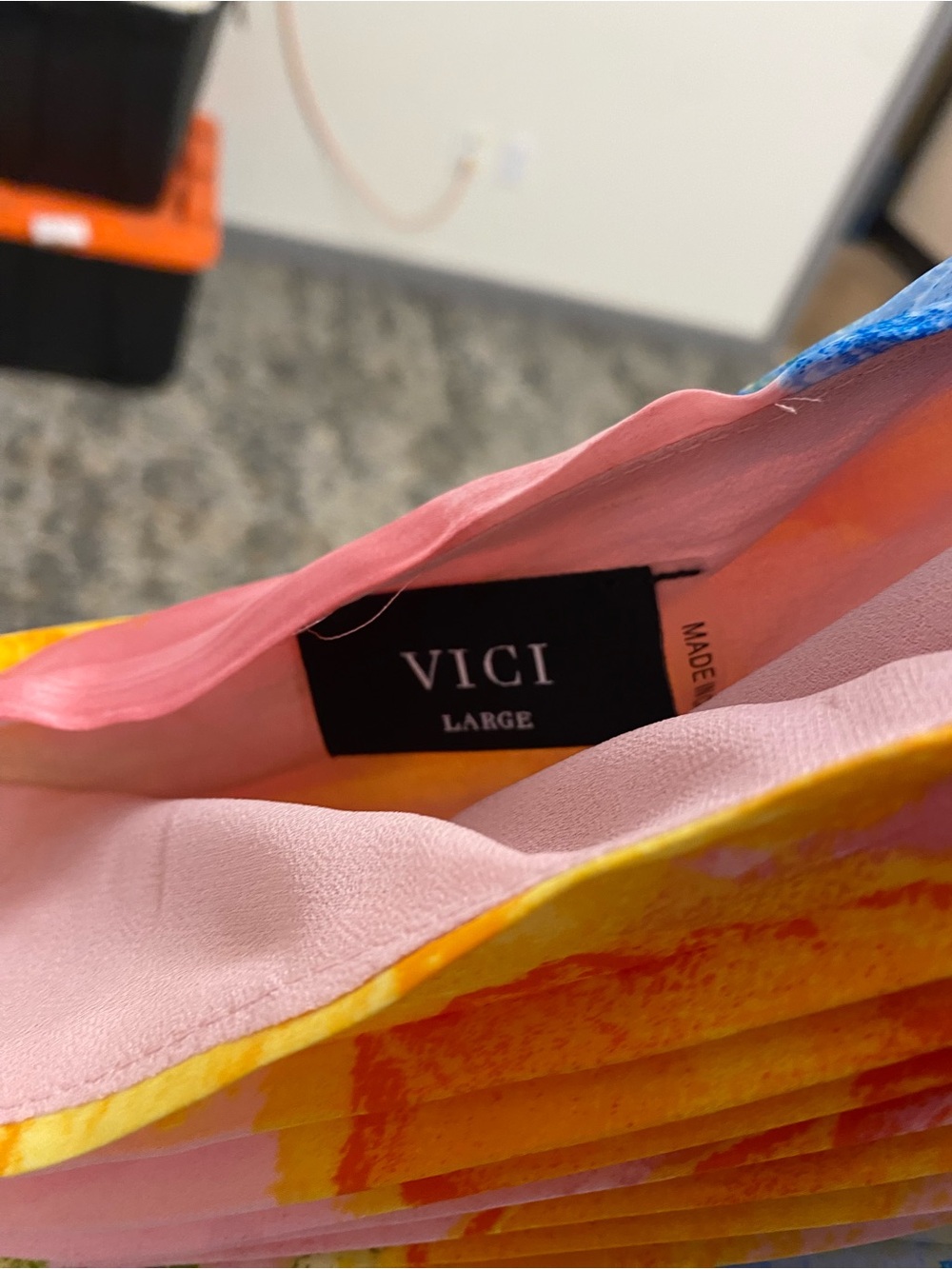 VICI Yellow & Pink Pleated Floral dress - Picture 2 of 3